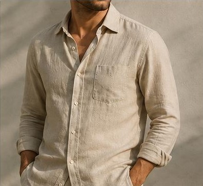 Detalhe da Camisa Amalfi em linho