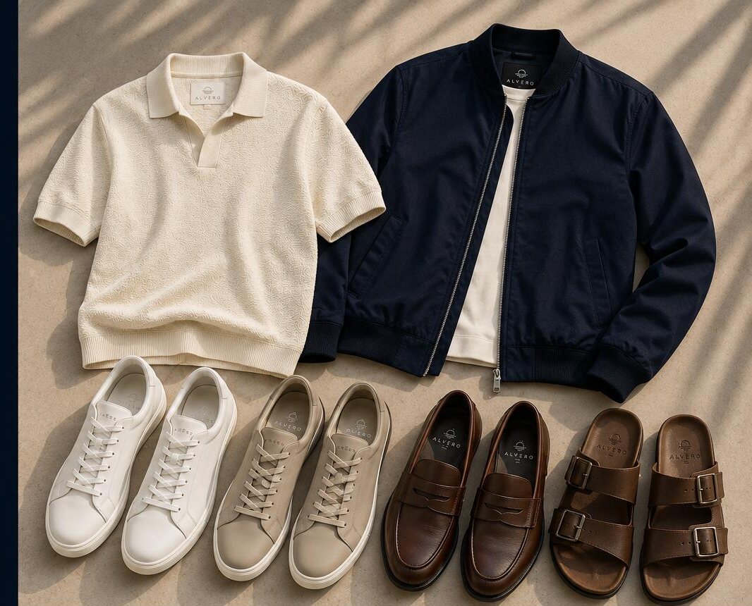 Tricot, bomber, tênis, loafers e sandálias ALVERO